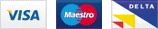 We accept Visa, Solo, Mastercard, Masestro and Delta
